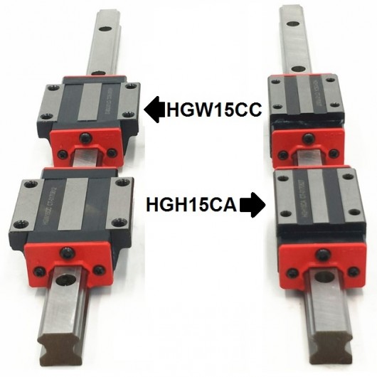 HGH15CA or HGW15CC 15mm 2x Linear Blocks and 1x HGR15R Rail Kit