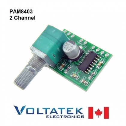 PAM8403 2 Channel 3W Audio Amplifier with Volume Control 5V