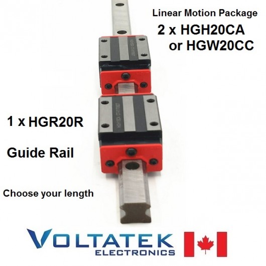 HGH20CA or HGW20CC 20mm 2x Linear Blocks and 1x HGR20R Rail Kit