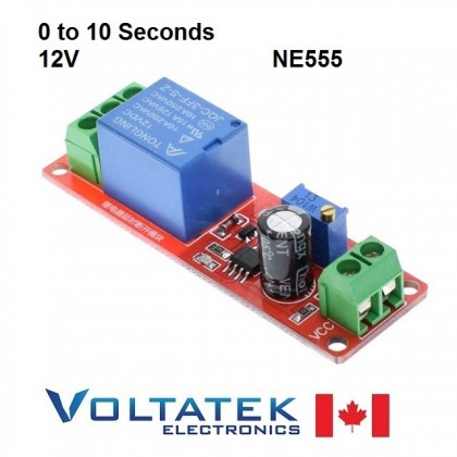 Delay Timer Switch Adjustable 0 to 10 Second 12V with NE555 Oscillator