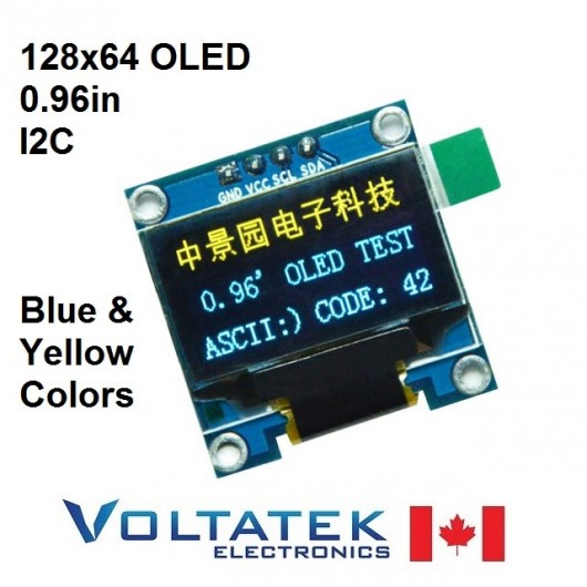 128x64 OLED Display Module 0.96 in Serial I2C