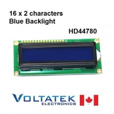 16x2 Character LCD Display Module Blue Backlight HD44780 1602