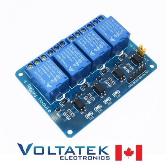 Relay Module 4 channels 5V with Optocoupler Isolation