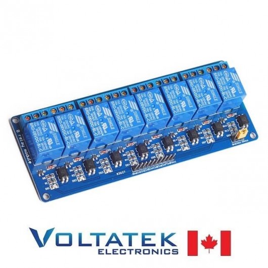 Relay Module 8 channels 5V with Optocoupler Isolation