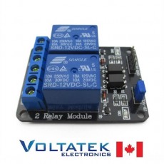 Relay Module 2 channels 5V with Optocoupler Isolation