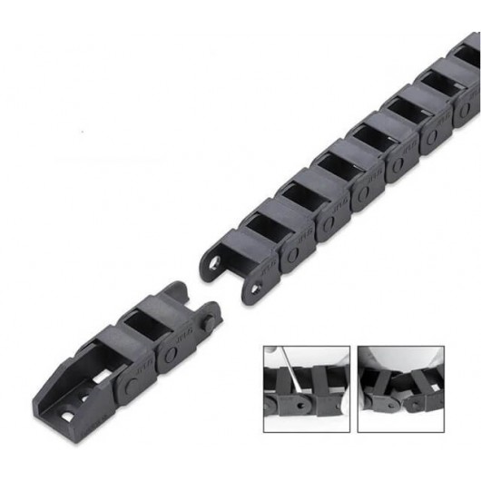 Drag Chain Cable Carrier 10x20mm x 1 meter with End Connectors 1000mm